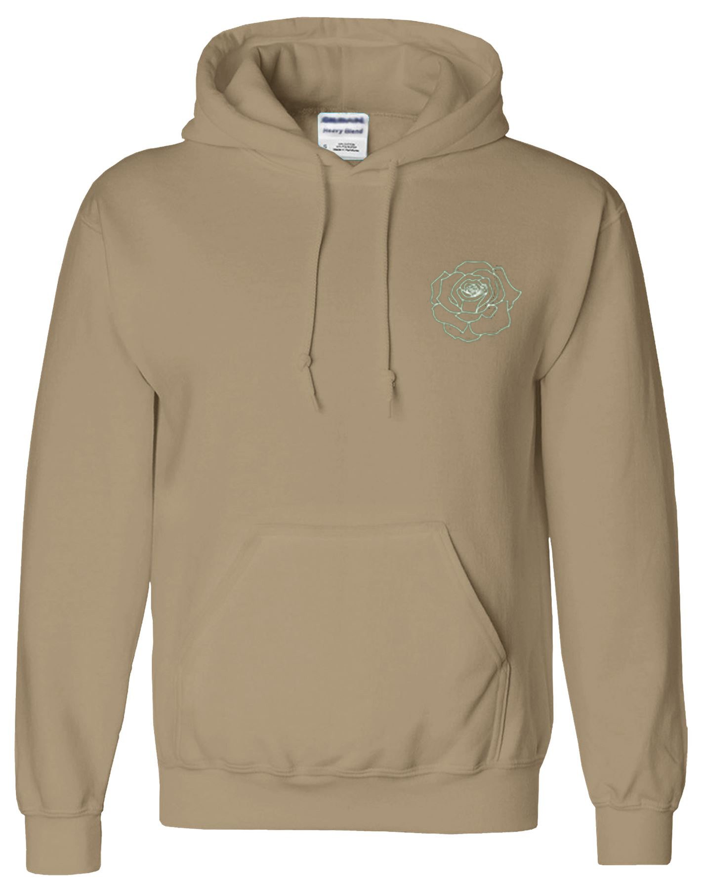 brown hoodie with pink writing